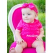 Hot Pink Ruffles Baby Jumpsuit With Accessory 2PC Set TH409 